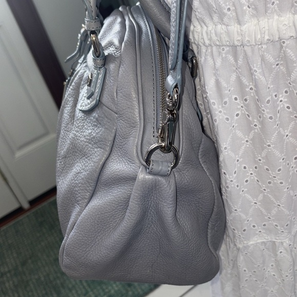 Marc Jacobs  Dome top satchel shoulder bag  Crossbody bag  leather blue gray EUC - Picture 9 of 17